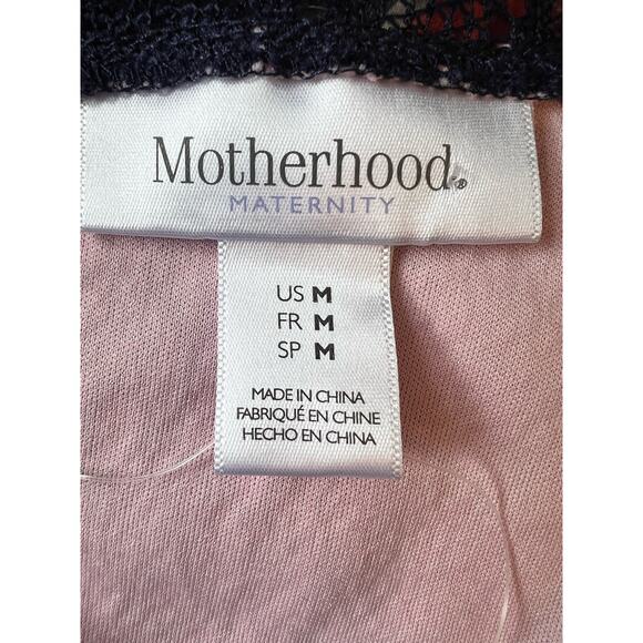 Motherhood Maternity Pink with Blue Lace Overlap Baby Shower Dress Size: Medium - Picture 8 of 8